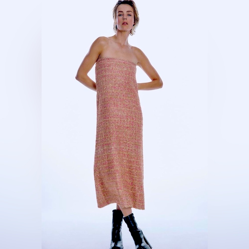 Zara structured knit midi dress